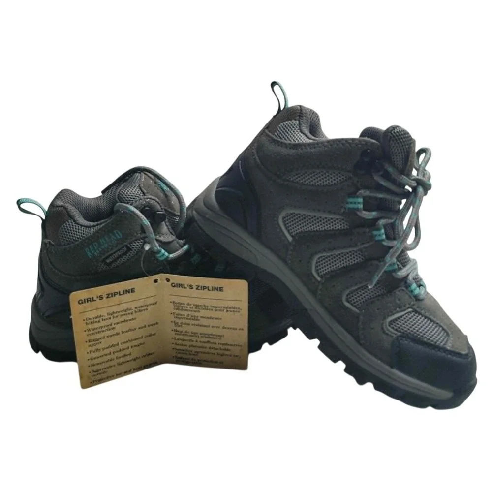 NEW‎ Redhead Girls Zipline Gray Hiking Boots Kids Size 2 NWT